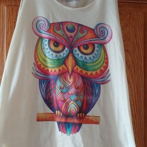 Cute owl vintage tank top